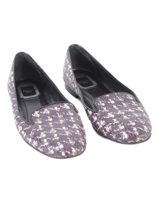 CHRISTIAN DIOR Snakeskin Houndstooth Loafers - eKlozet Luxury Consignment