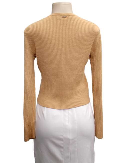 St. John Sport V-Neck Ribbed Knit Sweater Back