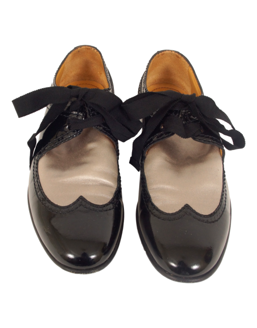 LANVIN PATENT LEATHER ROUND-TOE OXFORDS - eKlozet Luxury Consignment