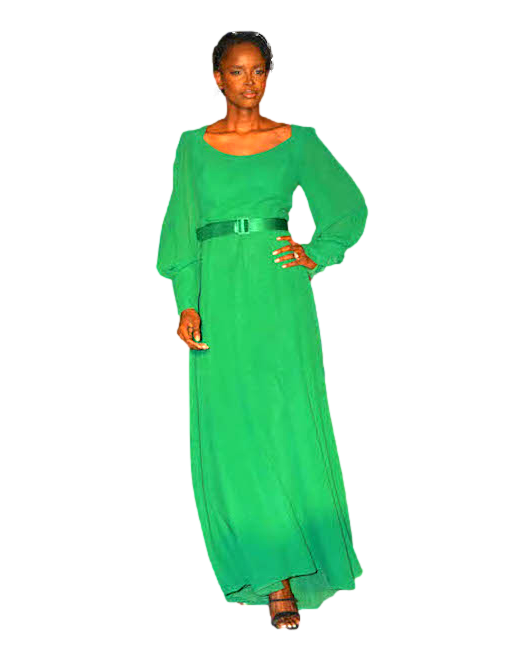 ESCADA GOWN WITH BISHOP SLEEVES ESCADA GOWN WITH BISHOP SLEEVES