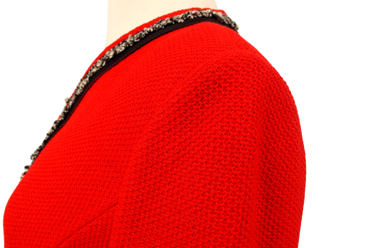 ST. JOHN COLLECTION RED COLLARLESS JACKET - eKlozet Luxury Consignment