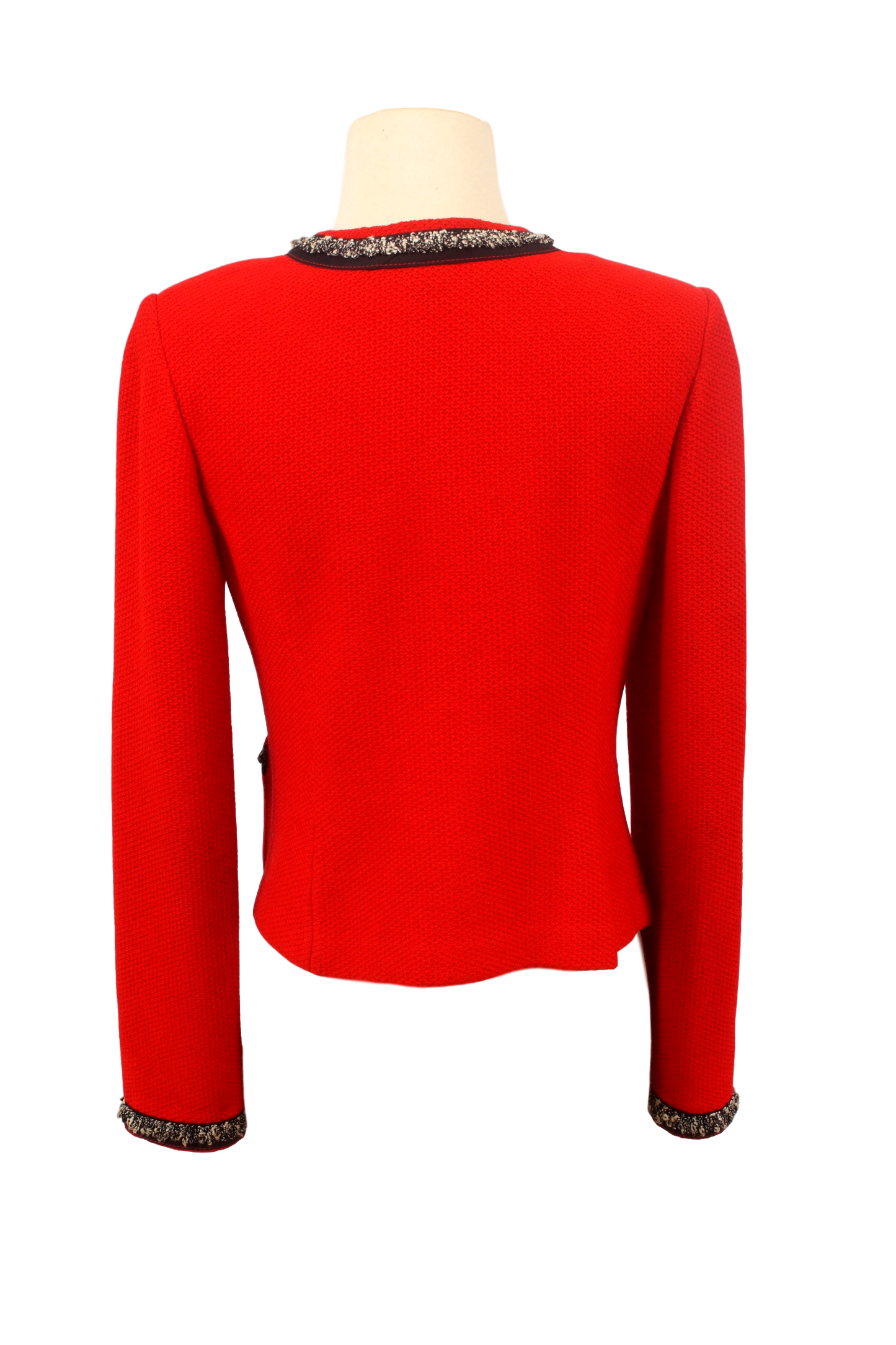 ST. JOHN COLLECTION RED COLLARLESS JACKET - eKlozet Luxury Consignment