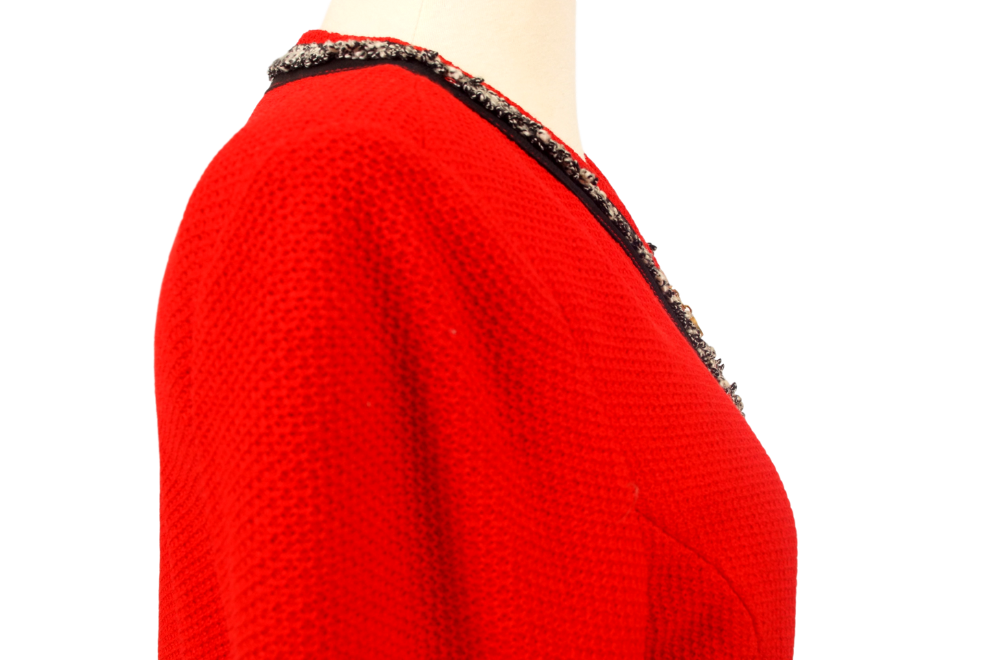 ST. JOHN COLLECTION RED COLLARLESS JACKET - eKlozet Luxury Consignment