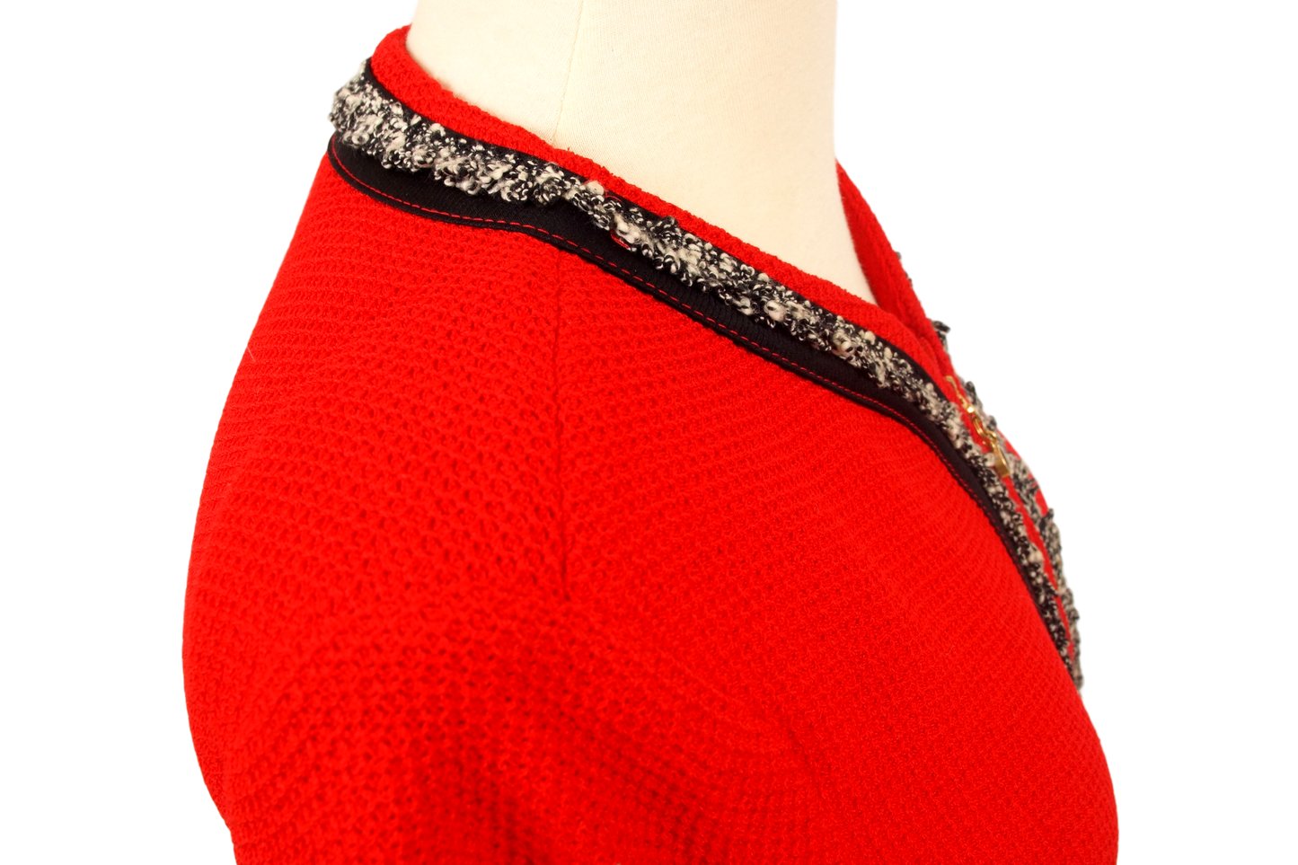 ST. JOHN COLLECTION RED COLLARLESS JACKET - eKlozet Luxury Consignment