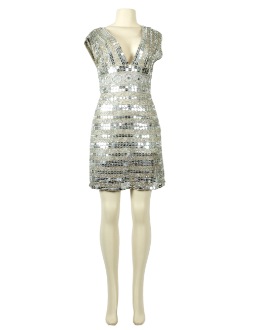 SCALA COUTURE Sequin Double V Cocktail Dress w/ Tags - eKlozet Luxury Consignment