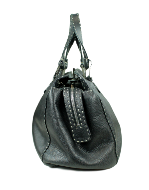 FENDI Leather Selleria Doctor Bag Side - eKlozet Luxury Consignment
