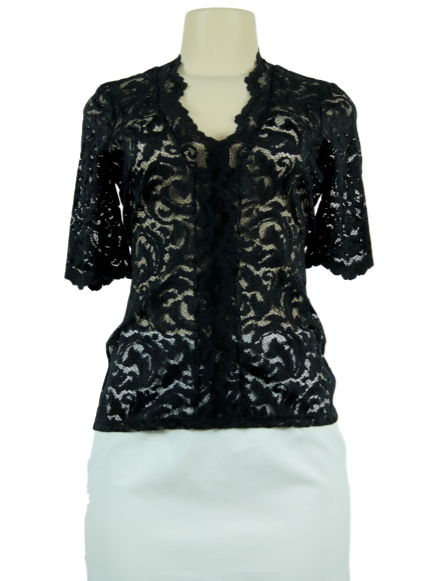 L'Agence Lace Pullover V-Neck Top w/ Tags - eKlozet Luxury Consignment