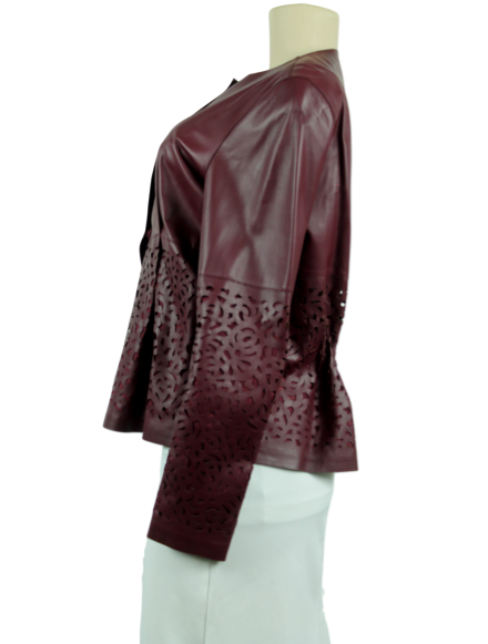 LAFAYETTE 148 New York Lasercut Leather Jacket - eKlozet Luxury Consignment