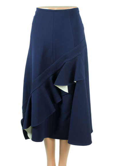 CELINE Ruffle-Trimmed Midi Skirt w/ Tags - eKlozet Luxury Consignment