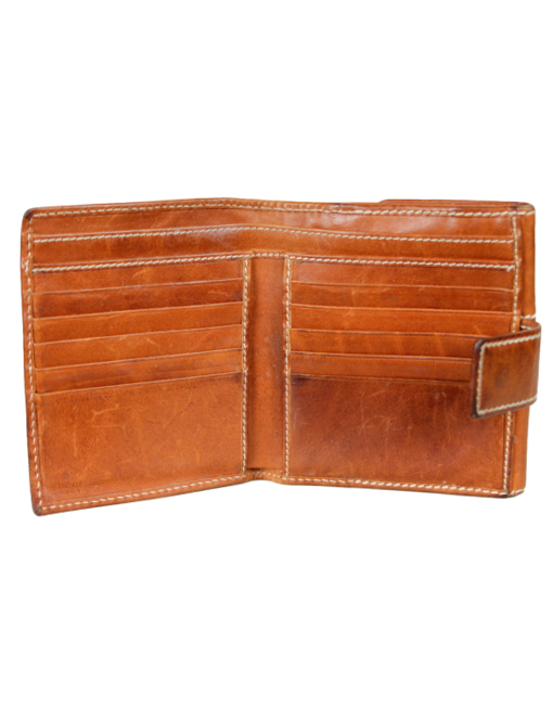 GUCCI Wooden Push Lock Leather Wallet Inside | eKlozet Designer Consignment