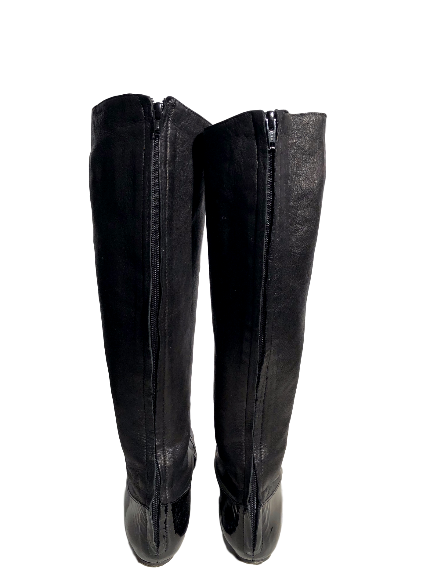 Lanvin Knee-High Leather Round-Toe Boots - eKlozet Luxury Consignment