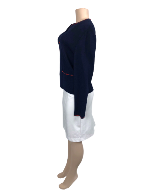 St. John Evening Embellished Collarless Jacket - eKlozet Luxury Consignment
