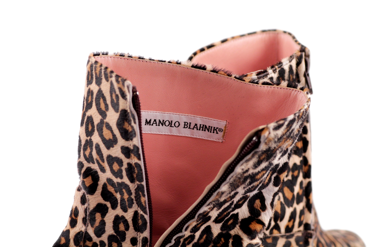 MANOLO BLAHNIK PONY HAIR LEOPARD ANKLE BOOTS - eKlozet Luxury Consignment