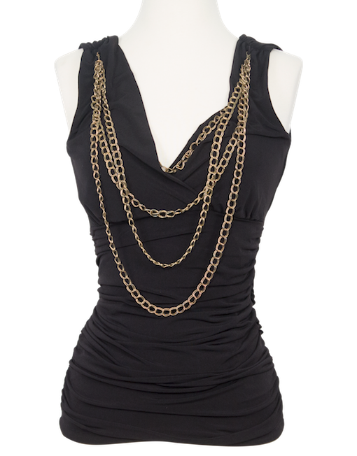 Cache Ruche Sleeveless Top with Chains - eKlozet Luxury Consignment