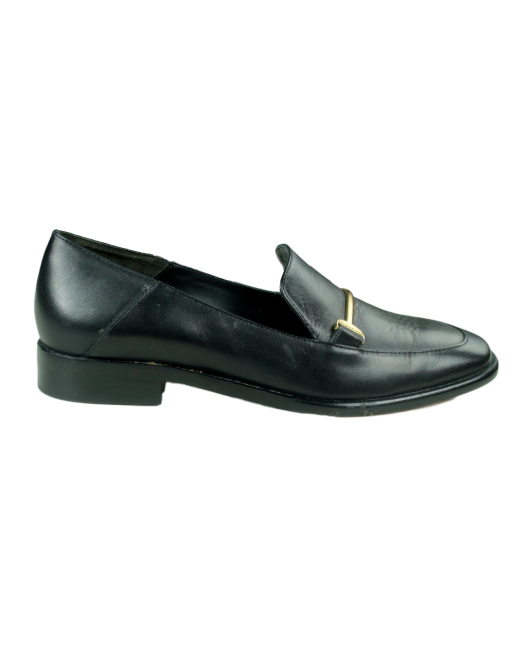 DONNA KARAN Lois Leather Loafers Side - eKlozet Luxury Consignment