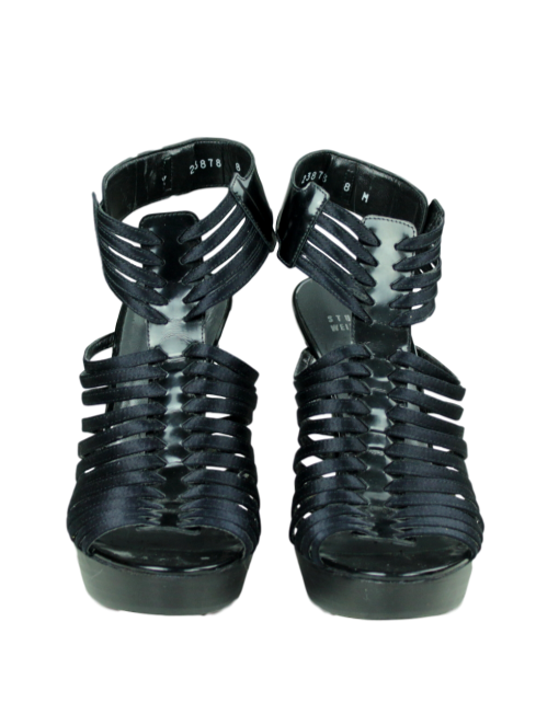 STUART WEITZMAN Satin Platform Sandals Front - eKlozet Luxury Consignment