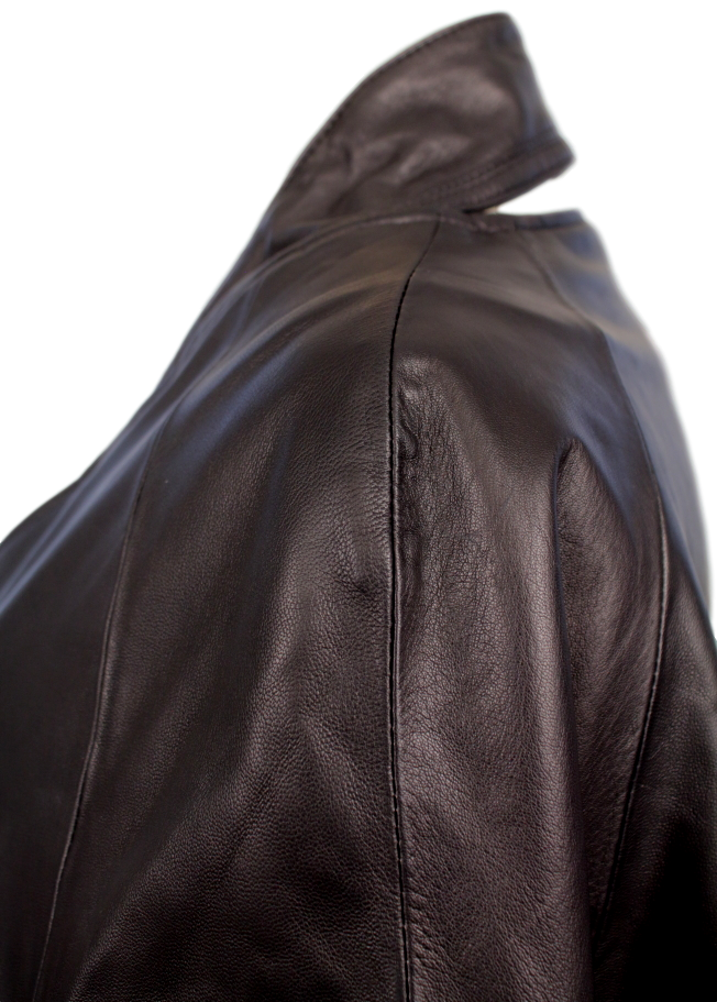 ONE by GAR-DE Kaffi Leather Cape Jacket - eKlozet Luxury Consignment