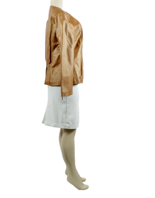 TERRY LEWIS Collarless Leather Jacket - eKlozet Luxury Consignment