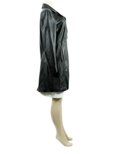 TERRY LEWIS Knee Length Leather Jacket - eKlozet Luxury Consignment