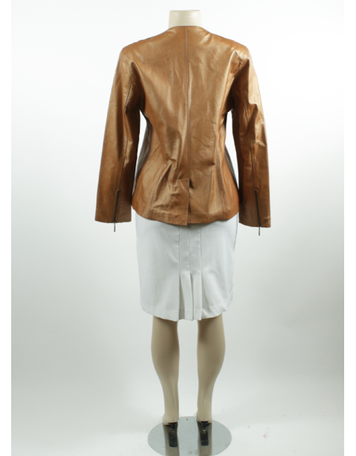 TERRY LEWIS Collarless Leather Jacket - eKlozet Luxury Consignment