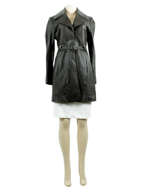 Via Spiga Knee Length Leather Coat - eKlozet Luxury Consignment