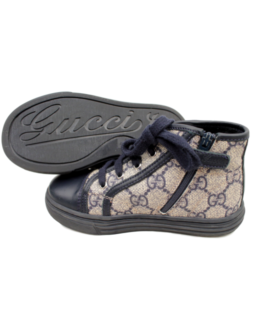 GUCCI GIRLS' GG LEATHER SNEAKERS - eKlozet Luxury Consignment