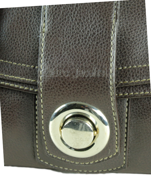 MARC JACOBS Leather Handle Bag Front Logo -eKlozet Consignment Boutique