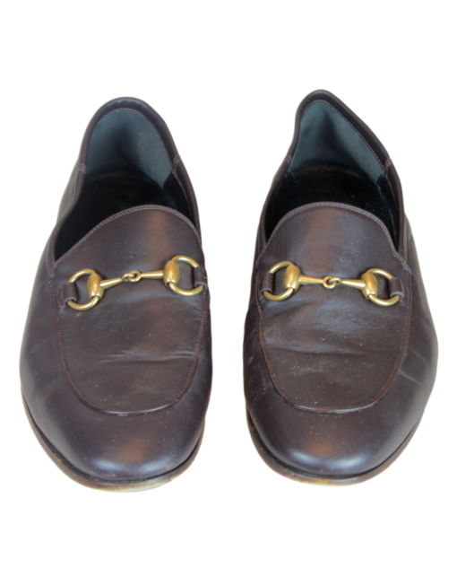 GUCCI Horsebit Accent Leather Dress Loafers Front | eKlozet Designer Consignment