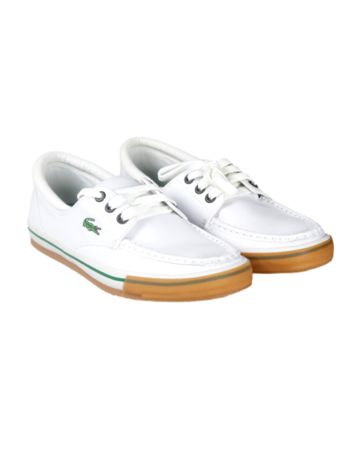 Lacoste L002 cupsole court sneakers in white leather - ShopStyle
