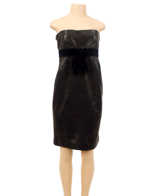 Valentino Leather & Velvet Strapless Dress New w/ Tags - eKlozet Luxury Consignment