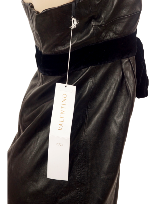 Valentino Leather & Velvet Strapless Dress New w/ Tags - eKlozet Luxury Consignment