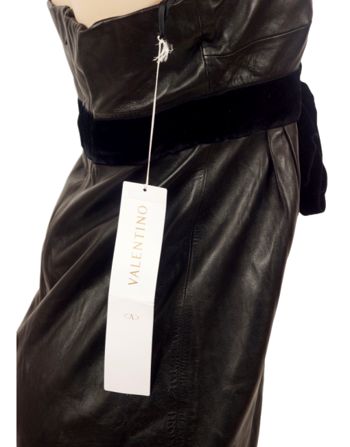 Valentino Leather & Velvet Strapless Dress New w/ Tags Valentino Leather & Velvet Strapless Dress New w/ Tags