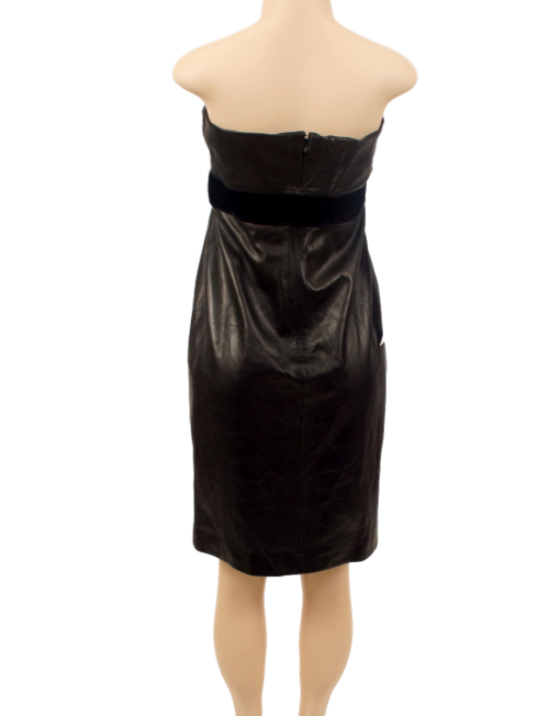 Valentino Leather & Velvet Strapless Dress New w/ Tags - eKlozet Luxury Consignment