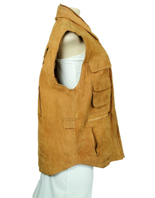 Caramel Suede Vest Side - eKlozet Luxury Consignment Boutique