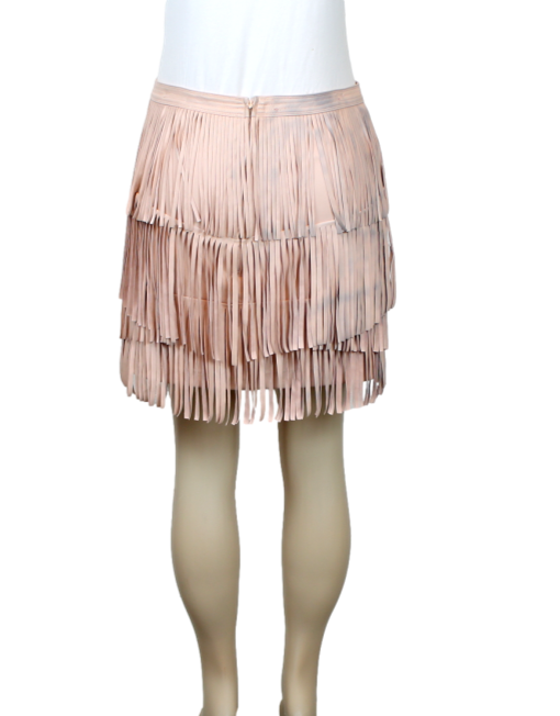 H&M Fringe Distressed Faux Leather Skirt W/ Tags