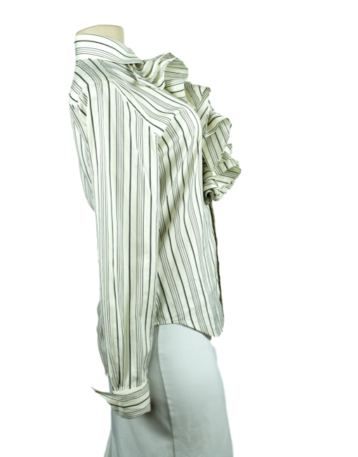 RALPH LAUREN Long Sleeve Stripe Blouse Side - eKlozet Luxury Consignment Boutique