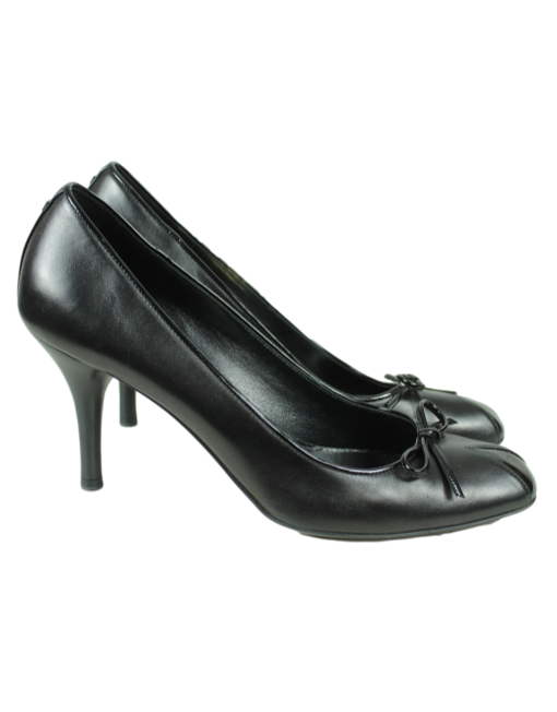 Authentic Chanel Black Solid Satin Shoes on sale at JHROP. Luxury Designer  Consignment Resale @jhrop_official