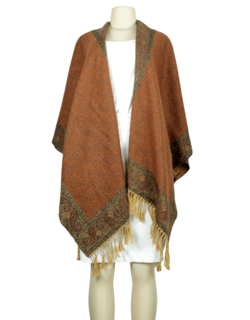 PASHMINA Cashmere and Silk Cape Front - eKlozet Luxury Consignment