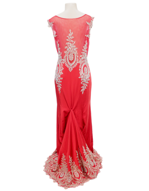 OMANCE COUTURE BEADED GOWN Back - eKlozet Luxury Consignment
