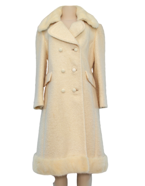 VINTAGE BERROCO Mink/Wool Bouclé Coat Front - eKlozet Luxury Consignment