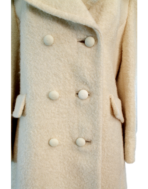 VINTAGE BERROCO Mink/Wool Bouclé Coat Closeup - eKlozet Luxury Consignment