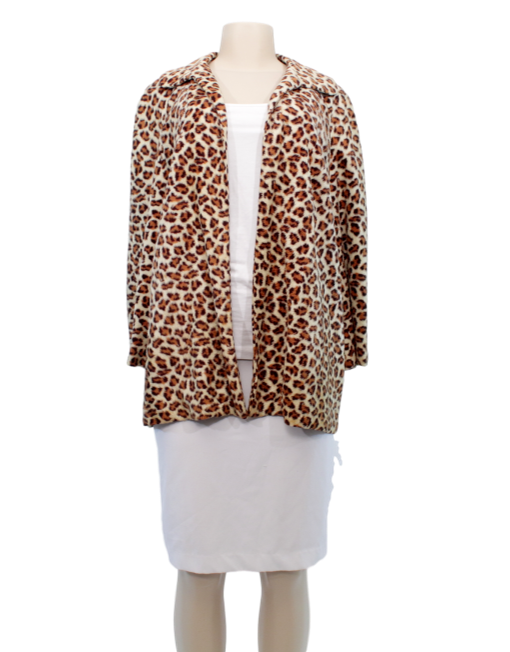 VINTAGE Faux Fur Leopard Coat Front - eKlozet Luxury Consignment