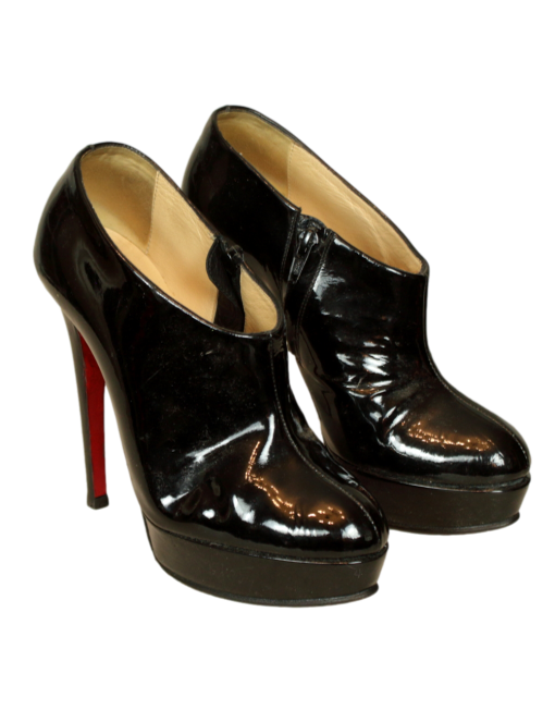 CHRISTIAN LOUBOUTIN 'Moulage' Patent Leather Boots slant front