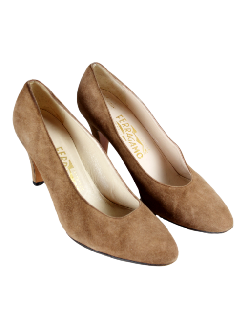 Salvatore Ferragamo Suede Pumps Side - eKlozet Luxury Consignment