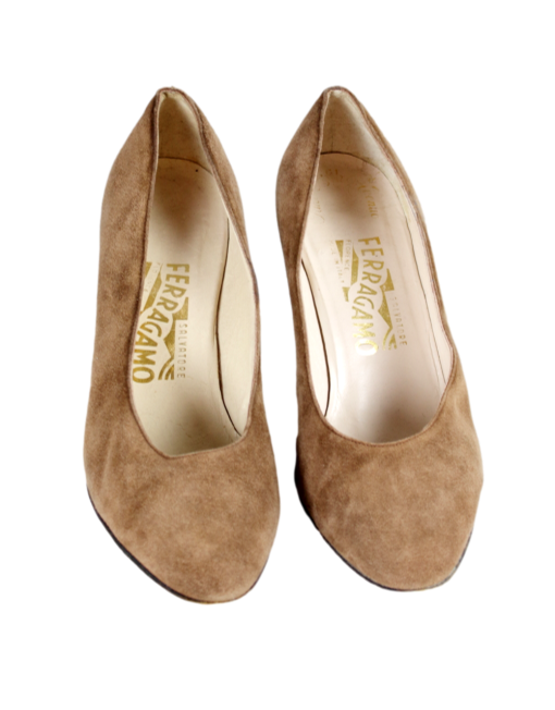 Salvatore Ferragamo Suede Pumps Front - eKlozet Luxury Consignment