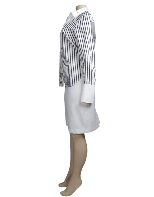 BELSTAFF Pinstripe Button-Up Top Side | eKlozet Designer Consignment