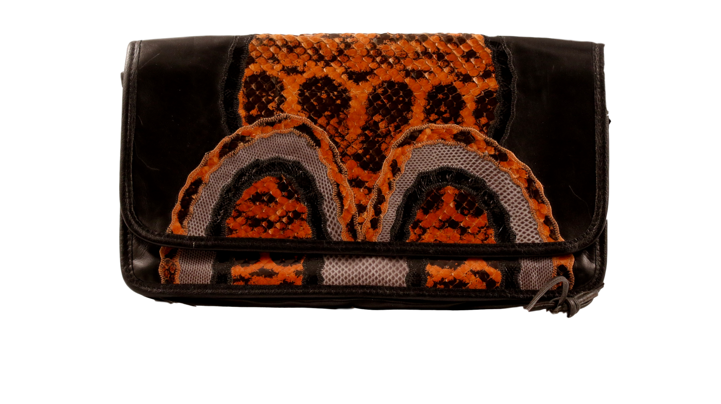 CARLOS FALCHI SNAKESKIN CLUTCH/SHOULDER BAG - eKlozet Luxury Consignment