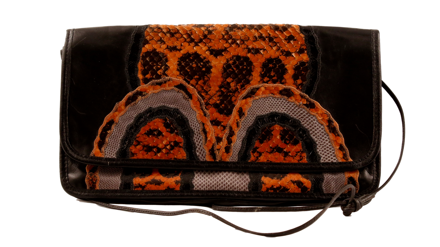 CARLOS FALCHI SNAKESKIN CLUTCH/SHOULDER BAG - eKlozet Luxury Consignment