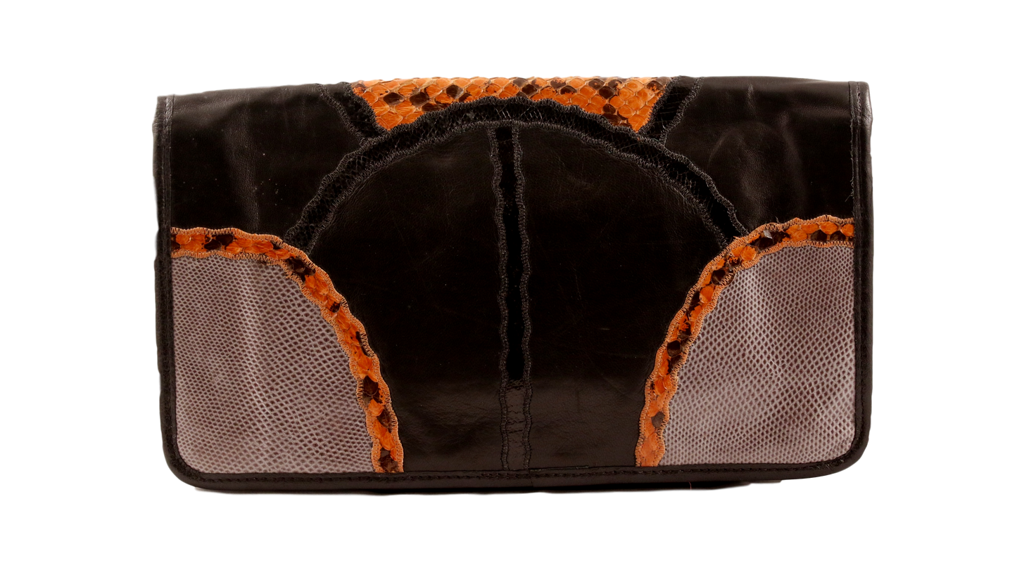 CARLOS FALCHI SNAKESKIN CLUTCH/SHOULDER BAG - eKlozet Luxury Consignment