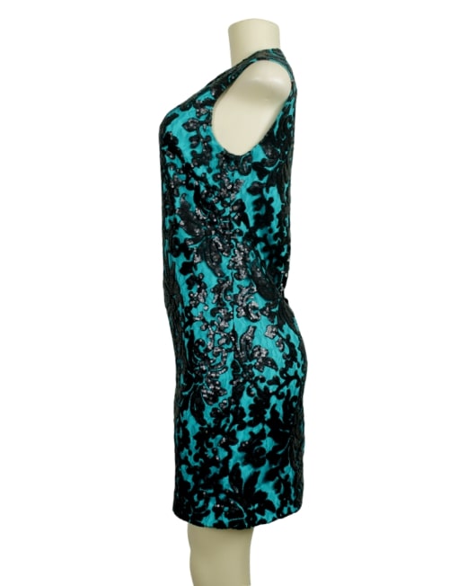 DIANE VON FURSTENBERG Lace and Sequin Dress Side - eKlozet Luxury Consignment